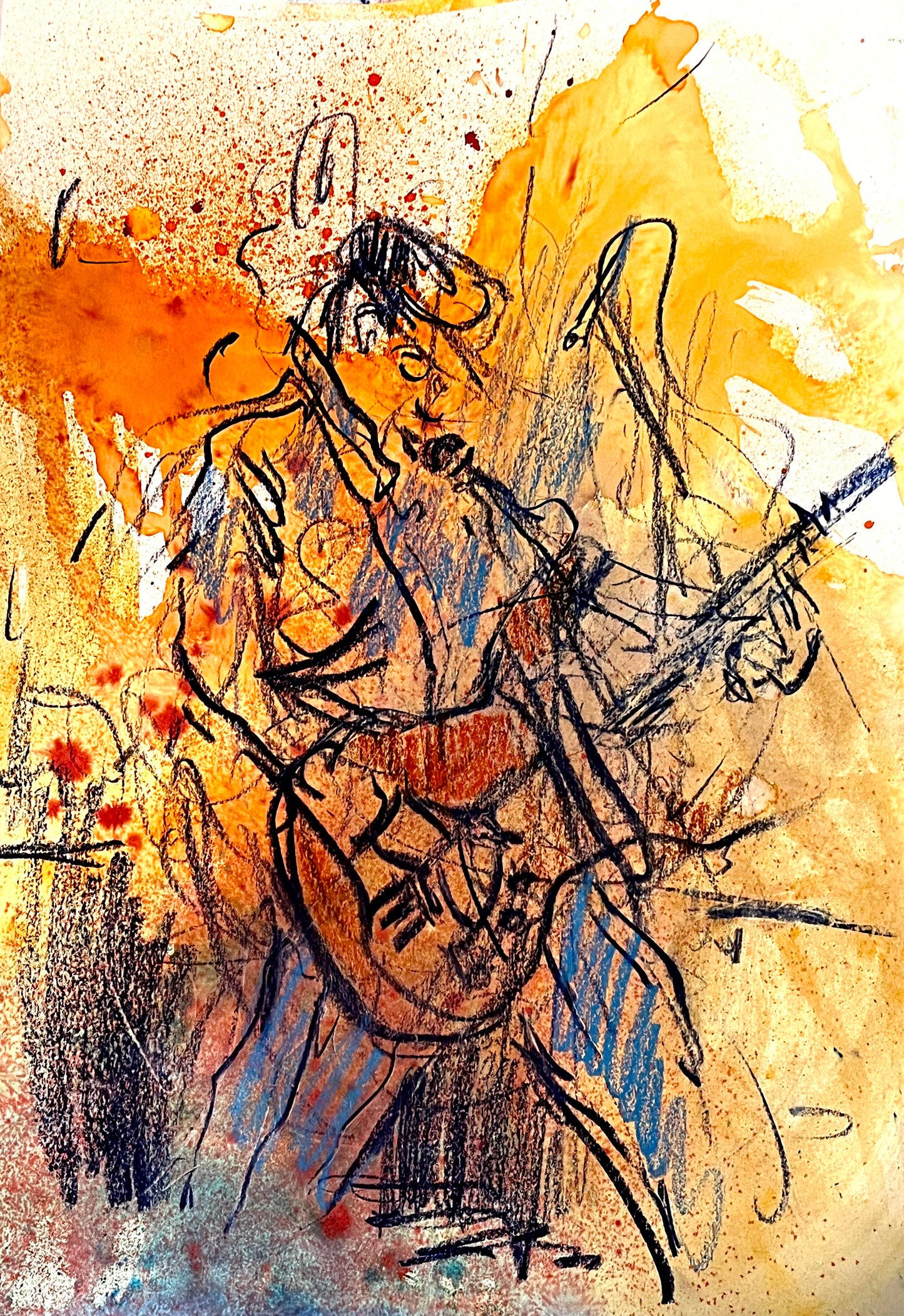 Allan Crockford of the Prisoners, drawn live in Herne Bay