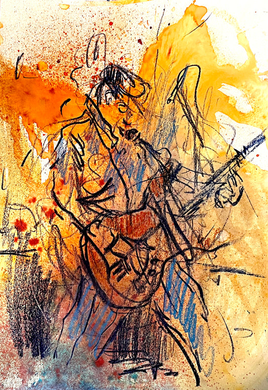 Allan Crockford of the Prisoners, drawn live in Herne Bay